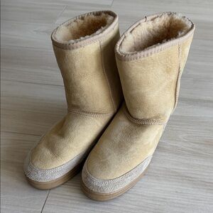UGG Beige Shearling Winter Boots
